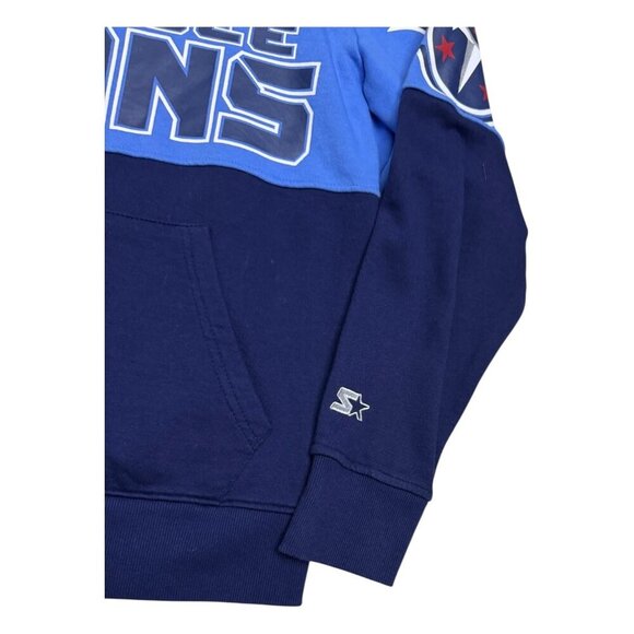 TENNESSEE TITANS NFL Football STARTER Blue Retro Hoodie Sweatshirt Mens Medium - Picture 5 of 5